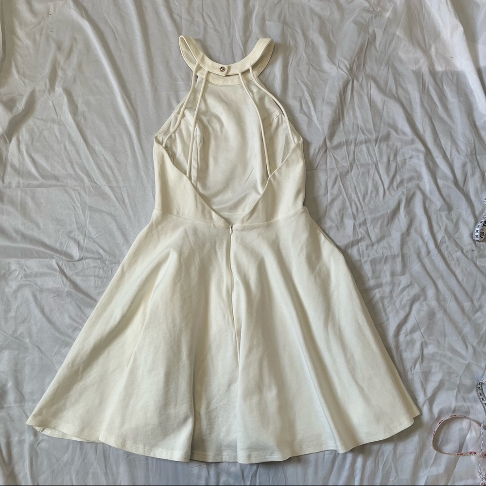 Lulu’s Delightful Surprise Ivory Open Back Off-white Skater Mini Dress Size S - Picture 5 of 13